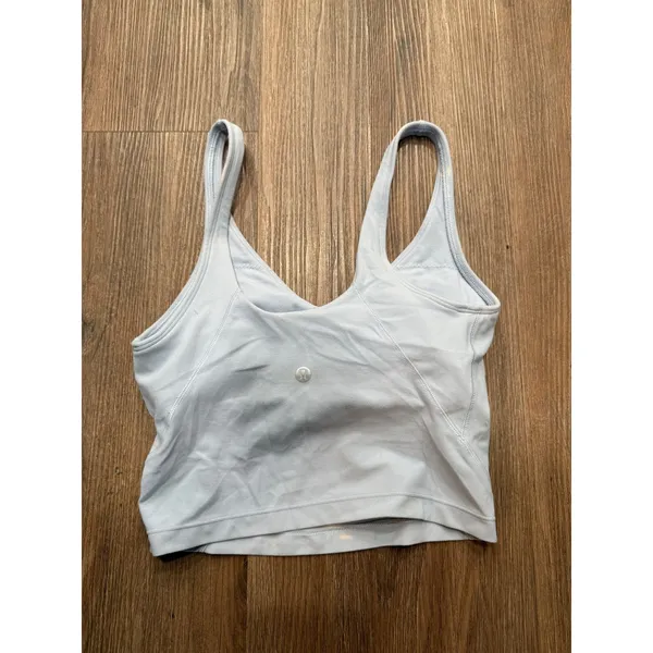Lululemon Align Tank Top Light Blue Nulu Yoga‎ Crop Bra LW1CWBS Size 2 - Image 2