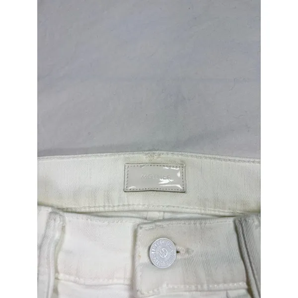 Mother The Insider white crop step fray jeans. Size 26. quiet luxury, coastal - Image 3