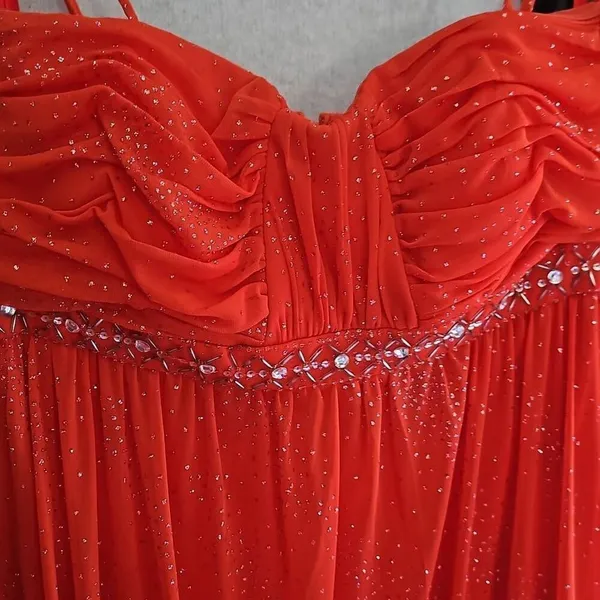Newport News Prom dress with spaghetti straps, jewel embellished. Event gown. Si - Image 4