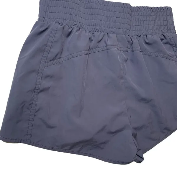 Women’s 𝅺gray- blue smocked high waisted athletic shorts - Image 5