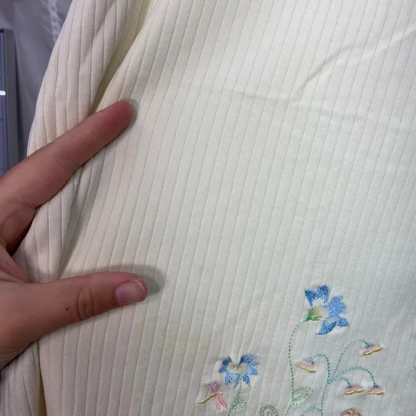 Vintage Disney Store cream embroidered Winnie the Pooh ribbed lace‎ casual top - Image 5
