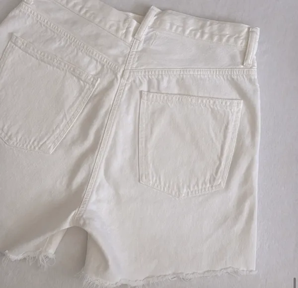 Agolde White Criss Cross Jean Shorts - Image 7
