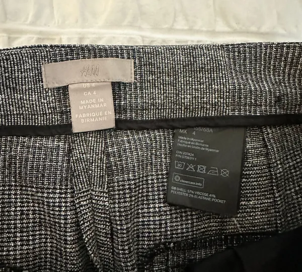 H&M Nwot Glen Check Plaid Pants - Image 5