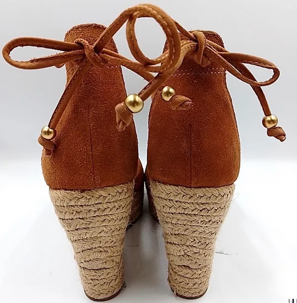 UGG Chestnut Suede Espadrille Wedge Sandals - Image 3