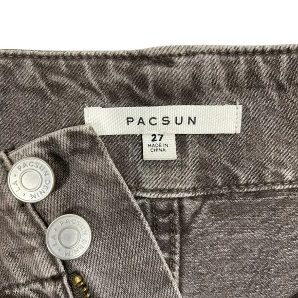 PacSun Brown Low-Rise Denim Micro Mini Skirt Sz 27" Pleated Y2K Grunge Cyber - Image 3