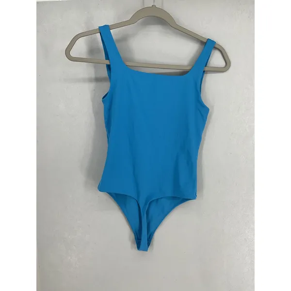 Aritzia Womens Bodysuit Contour Squareneck Thong Blue S - Image 3