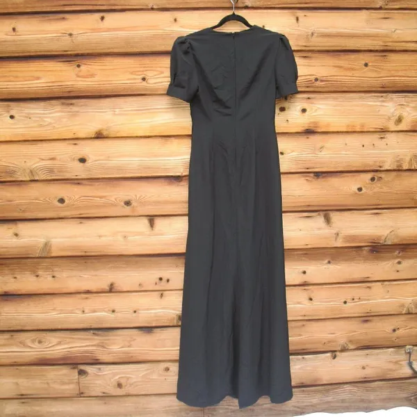 NWT Mac Duggal Ieena Puff Sleeve Black Cut Out Gown Dress 6 2630 - Image 12