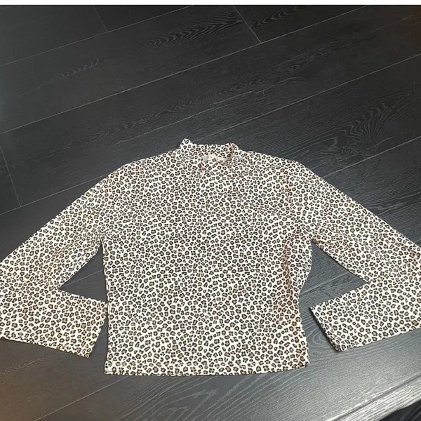 Gaze Leopard Print Mock Neck Long Sleeve Top Women's XS Made in Mexico - Image 2