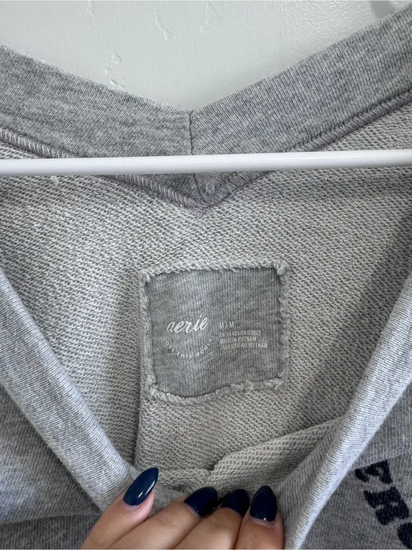 Aerie Wonder V Neck Sweatshirt good energy size M grey - Image 4