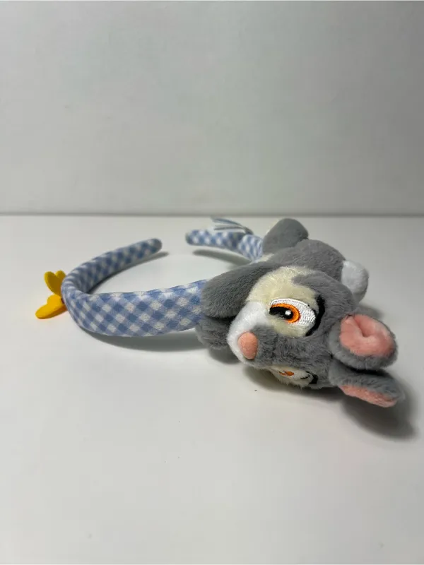 Tokyo Disney Resort Thumper Bambi Gingham Plush Headband Ears W/ Butterfly - Image 5