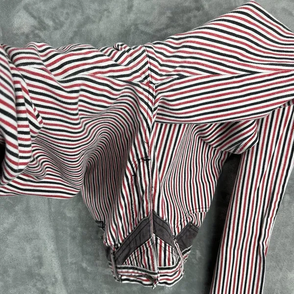 VTG Rough Rider Red Black Pin Striped Jeans Women‎ Sz 9/10 Western Cowgirl 90s - Image 5