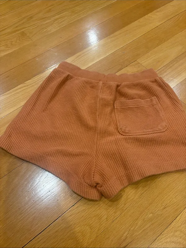 aerie Ribbed Drawstring Shorts - Burnt Orange - Image 3