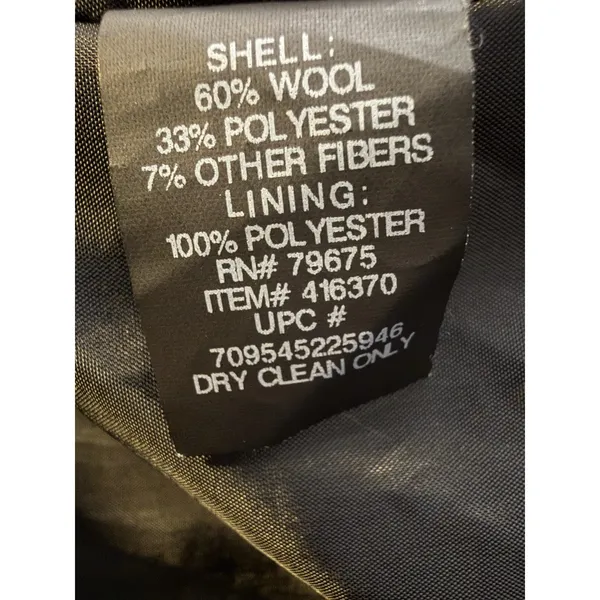 London Fog Wool Blend Coat M Black Charcoal Car Coat Button Front - Image 7
