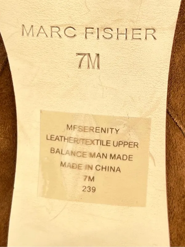 Marc Fisher Serenity Cognac Suede Peep Toe Stiletto Heel Ankle Booties Size 7M - Image 7