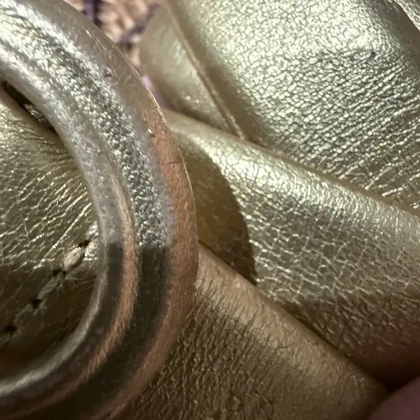 Lauren Ralph Lauren Gold Shimmer Leather Belt L Western‎ Glam 42” - Image 3