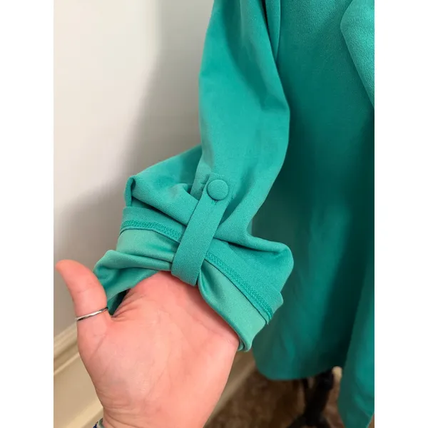 Andrée by Unit I'm Really That Gal Ruched 3/4 Sleeve Boyfriend Open Front Blazer - Image 2