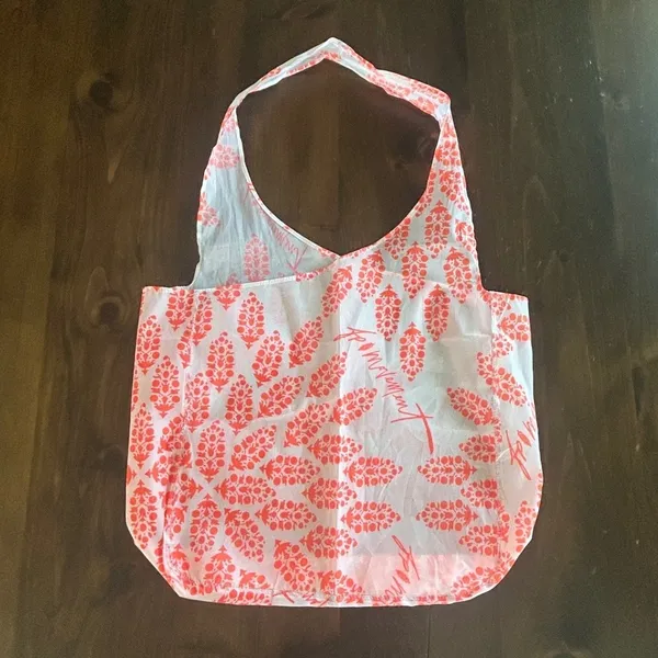 Free People Movement Tote Bag White Coral Floral Block Print Logo Sustainable - Image 2
