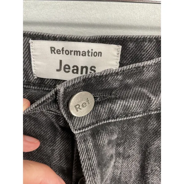 Reformation Womens Cynthia High Relaxed Jean Seattle Washed Black 27 - Image 6