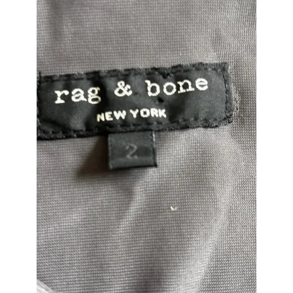 Rag & Bone Ruched Zip Front Mini Dress 2 Gray Long Sleeve Bodycon - Image 4