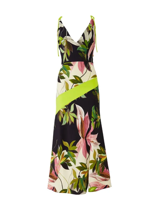 Christian Siriano Hawaiian Print Tie Strap Dress Size 4 - Image 4