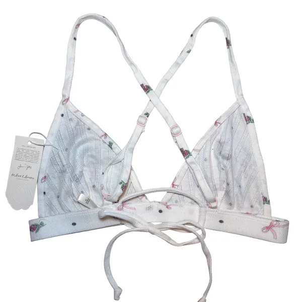 NWT For Love and Lemons Victoria’s Secret White Pointelle Bralette and Panties Set - Image 3