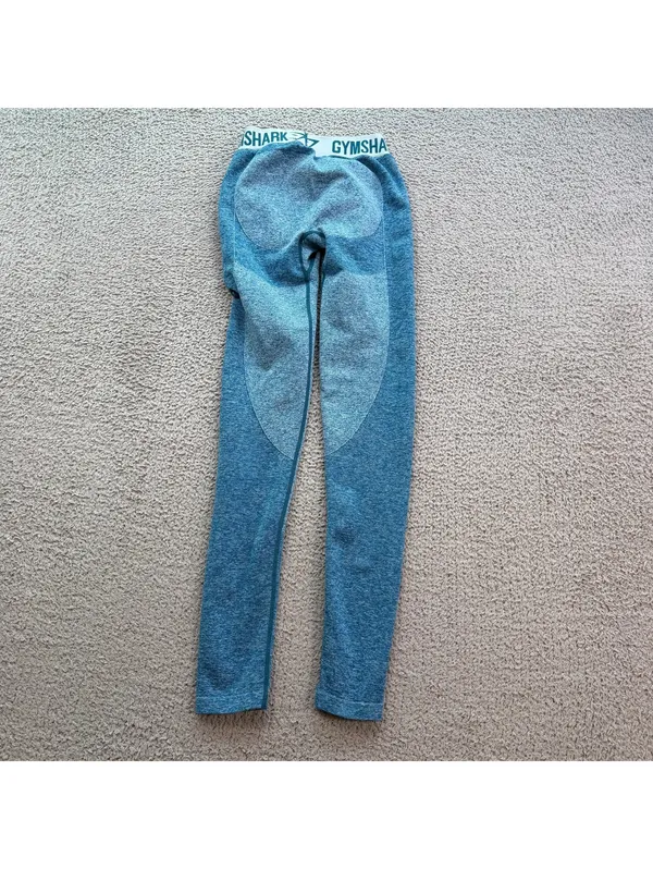Gymshark Flex Seamless Blue Marl Contour Workout Leggings XS Dry Gym Womens - Image 5