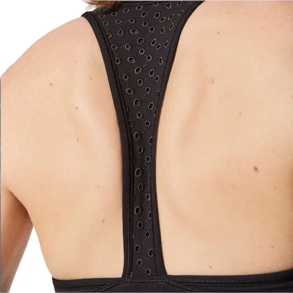 Lululemon Bra Racer Back Embroidered Eyelet Sports Bra Black Size 6 - Image 5