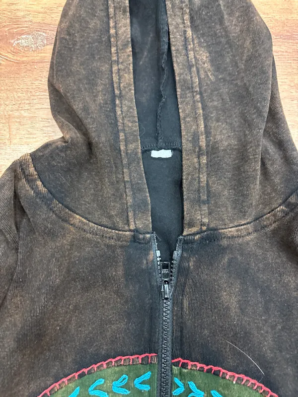 Rustic peace sign zip up Brown Size M - Image 3