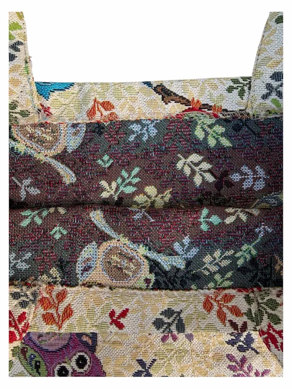 Owl Print Canvas Tapestry Tote Book Bag - Image 3