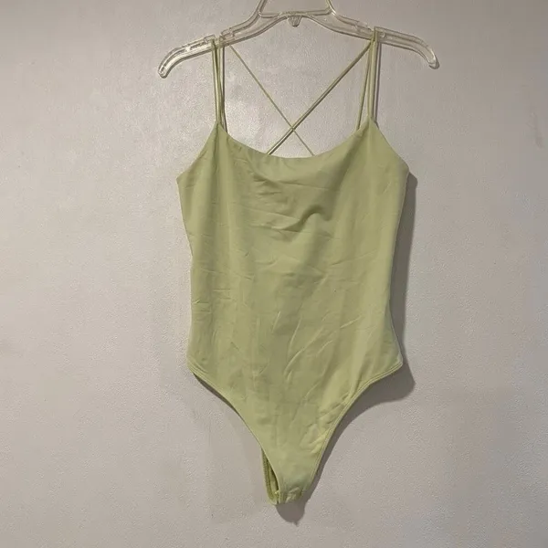 Babaton Aritzia Sage Green Cowl Neck Bodysuit Large Minimalist Tank Top - Image 2
