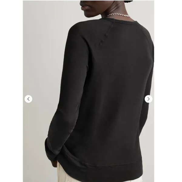 James Perse Cotton Relaxed Clean Raglan Sleeve Supima Pullover Sweatshirt Black‎ - Image 2