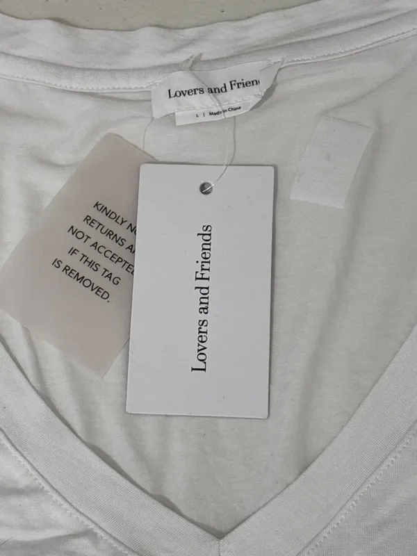 Lovers and Friends Carlo Shirt Dress in White Large New Womens Tee Tshirt Mini - Image 7