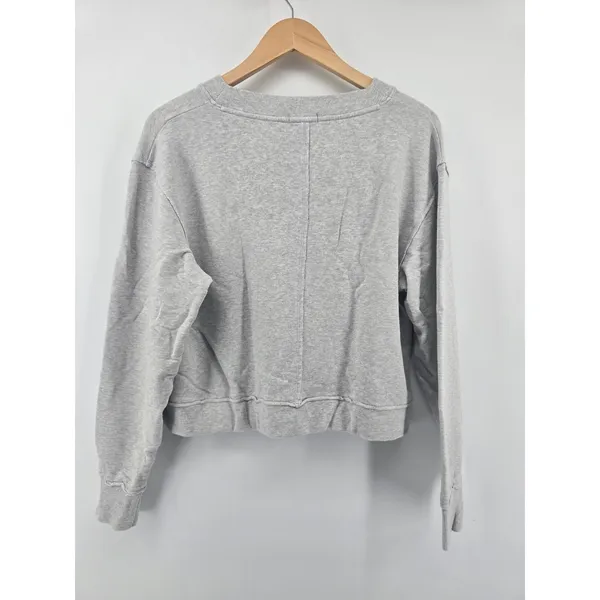 tasc Performance Sweatshirt Womens Medium Gray‎ Henley V-Neck Cropped Bamboo - Image 4