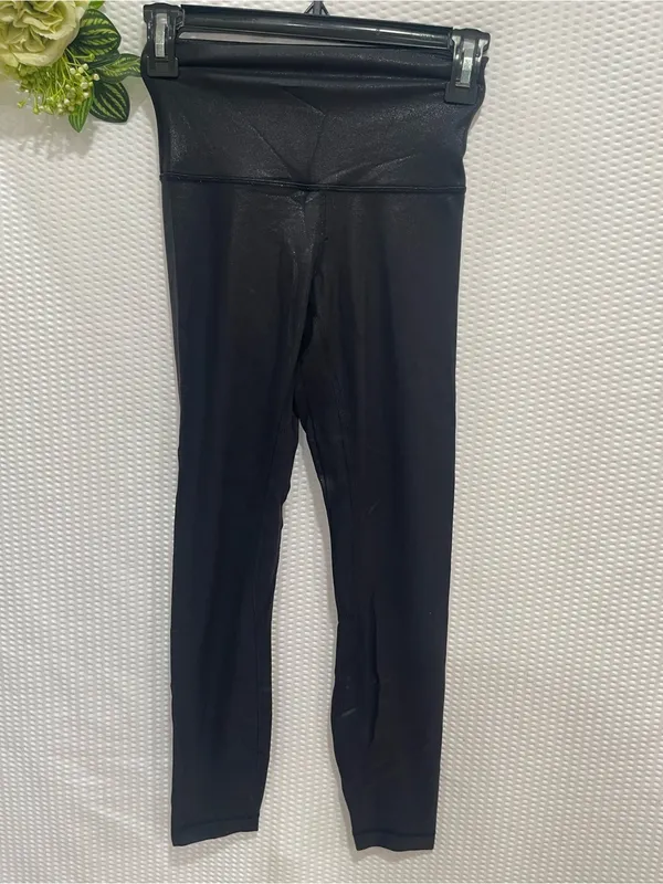 Lululemon Align High-Rise Pant 28" *Shine Radiate Foil Print Black Womens Size 2 - Image 4