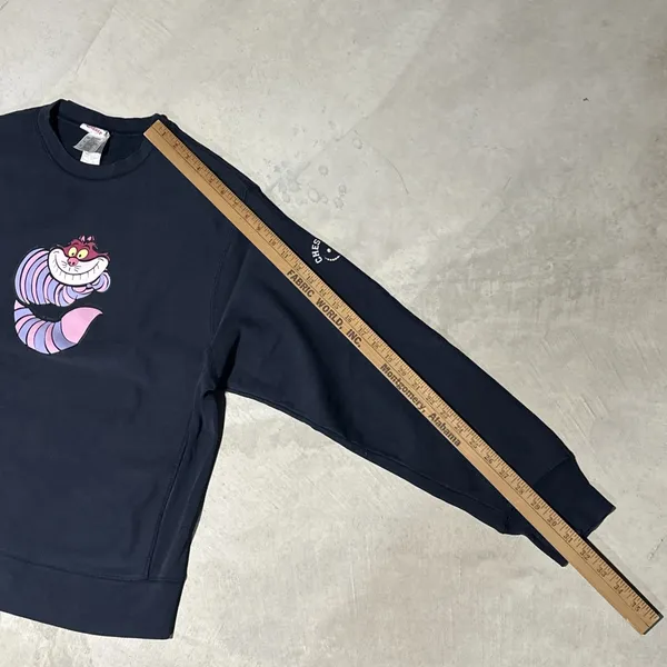Vintage Disney Store SZ XL Cheshire Cat Sweatshirt Alice In Wonderland Blue Y2K - Image 8