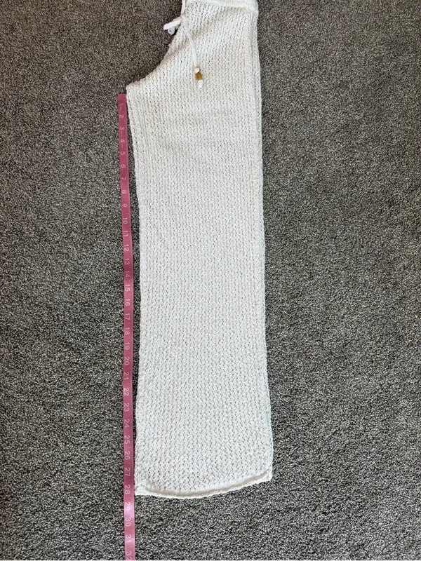 Abercrombie & Fitch XXS Cream Crochet Knit Wide Leg Beach Pants - Image 7
