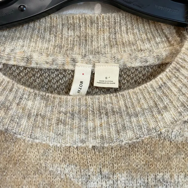 Anthropologie Moth Camo Knit Pullover Sweater Brown‎ Tan S Soft Cozy Fall - Image 8