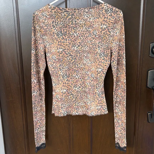 NEW Free People She’s All That Top Animal Print Black Lace Size Small - Image 8