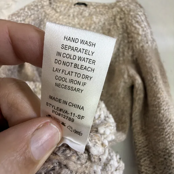 Fate Boucle Crewneck Long Sleeve Pullover Sweater Tan XL cottagecore casual - Image 9