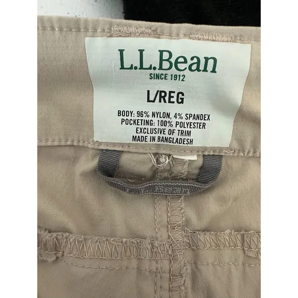 L.L. Bean Pants‎ Womens L Tan Hiking Capri Comfort Trail Cropped Cargo Outdoor - Image 7