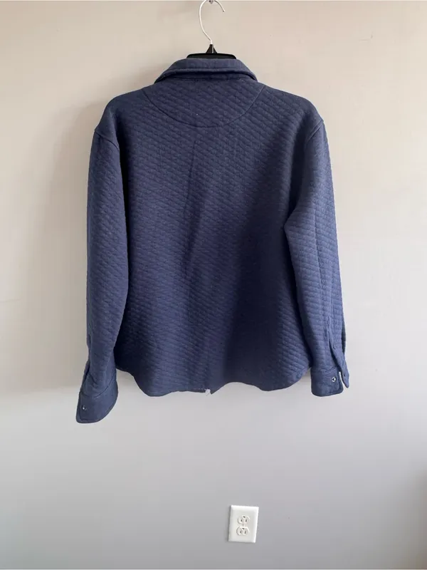 Cloudveil Mountain Works Quilted Snap‎ Shirt Jacket Blue Large - Image 3