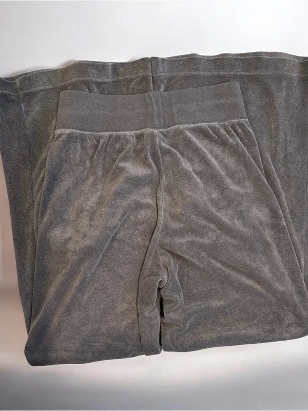 Nike Velour Wide Leg Sweatpants Charcoal Grey Plush Pants DV7836-060 Size Small - Image 6
