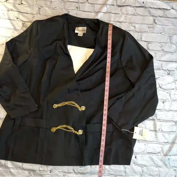 VTG Y2K Blazer Womens Jacket 26W Gold Buttons Danny & Nicole New York - Image 2