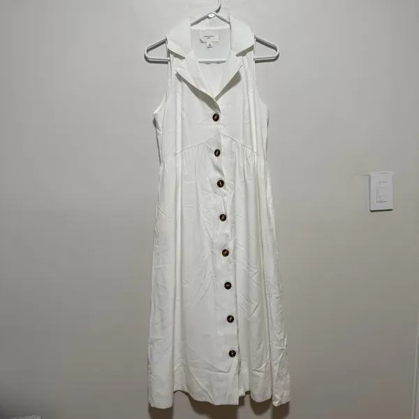 Pomander Place Tuckernuck Jules Collared Midi Sleeveless Button Front Dress - Image 2