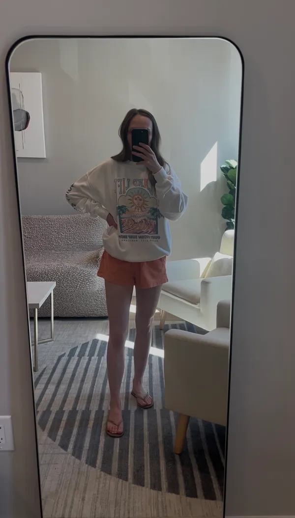 SHEIN Women’s Orange Sweatshorts Small - Image 3