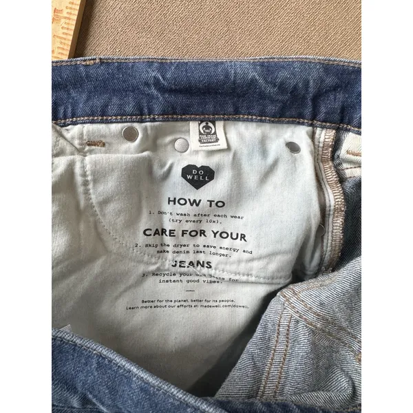 Madewell The Longline Straight Jeans Womens 32 Blue High Rise Stretch Denim - Image 5