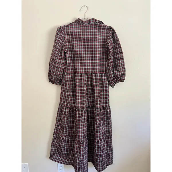 Victoria Dunn Stewart Tartan Plaid Maxi Dress Size XS Red Folly Holly‎ New $195 - Image 9