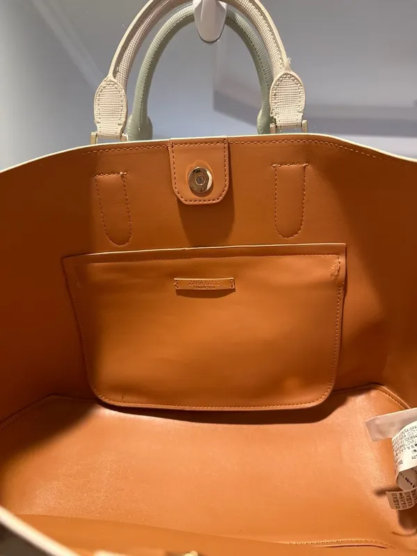 ZARA Faux Leather Shoulder Bag/Tote - Image 8