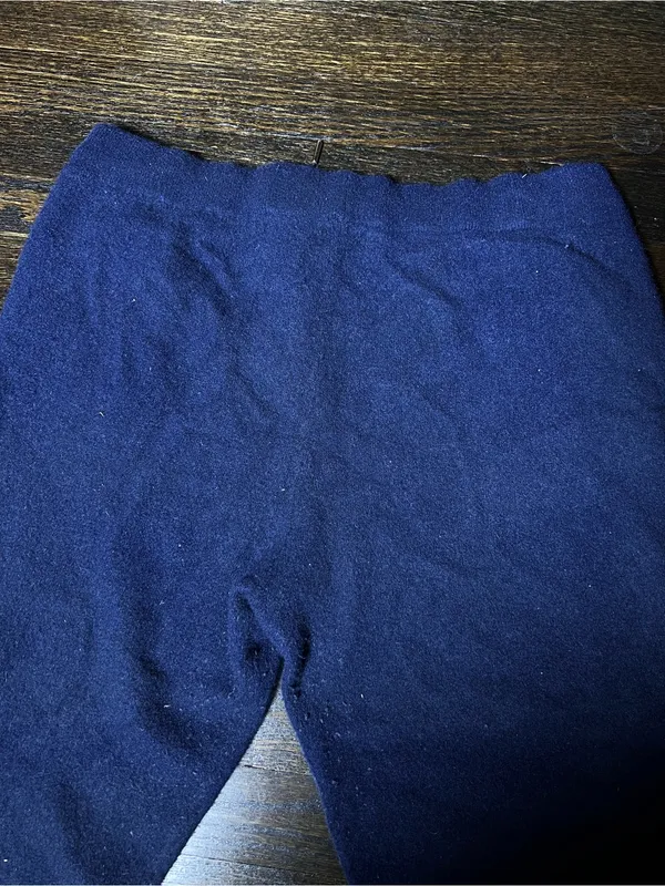 Quince Mongolian Cashmere Jogger Knit Pants True Navy Drawstring Waist Lounge XL - Image 6