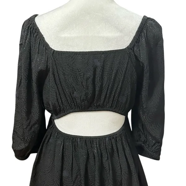 Treasure & Bond Boho Top Flowy Peplum Black Open Back Square Neck S NWOT Classic - Image 7